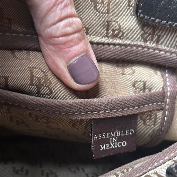 Dooney and Bourke Signature DB Leather tassel Tote Bag - Picture 8 of 14